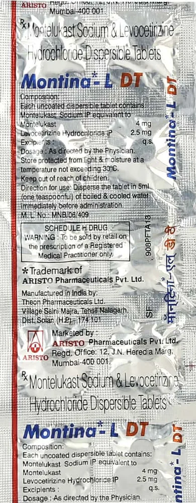 Montina L Dt Strip Of 10 Tablets (Aristo)