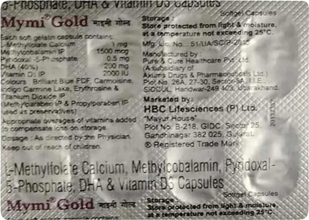 Mymi Gold Strip Of 10 Capsules