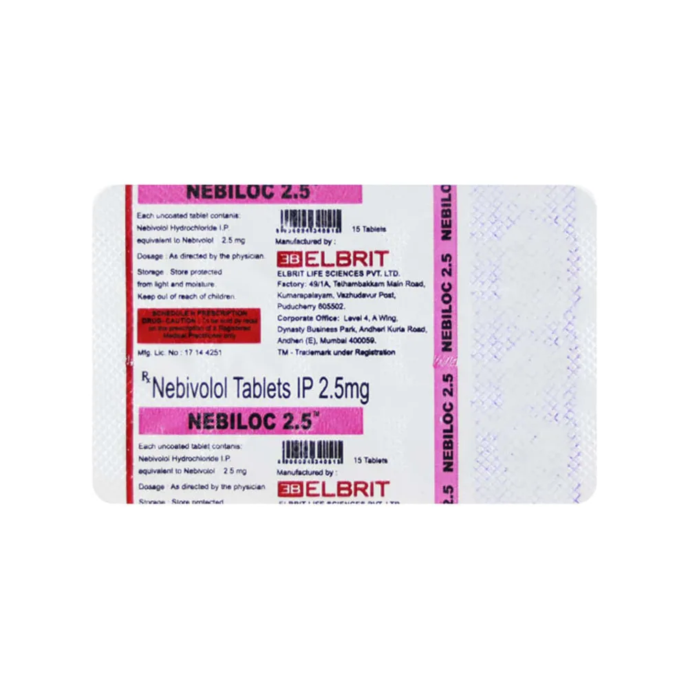 Nebiloc 2.5mg Strip Of 15 Tablets