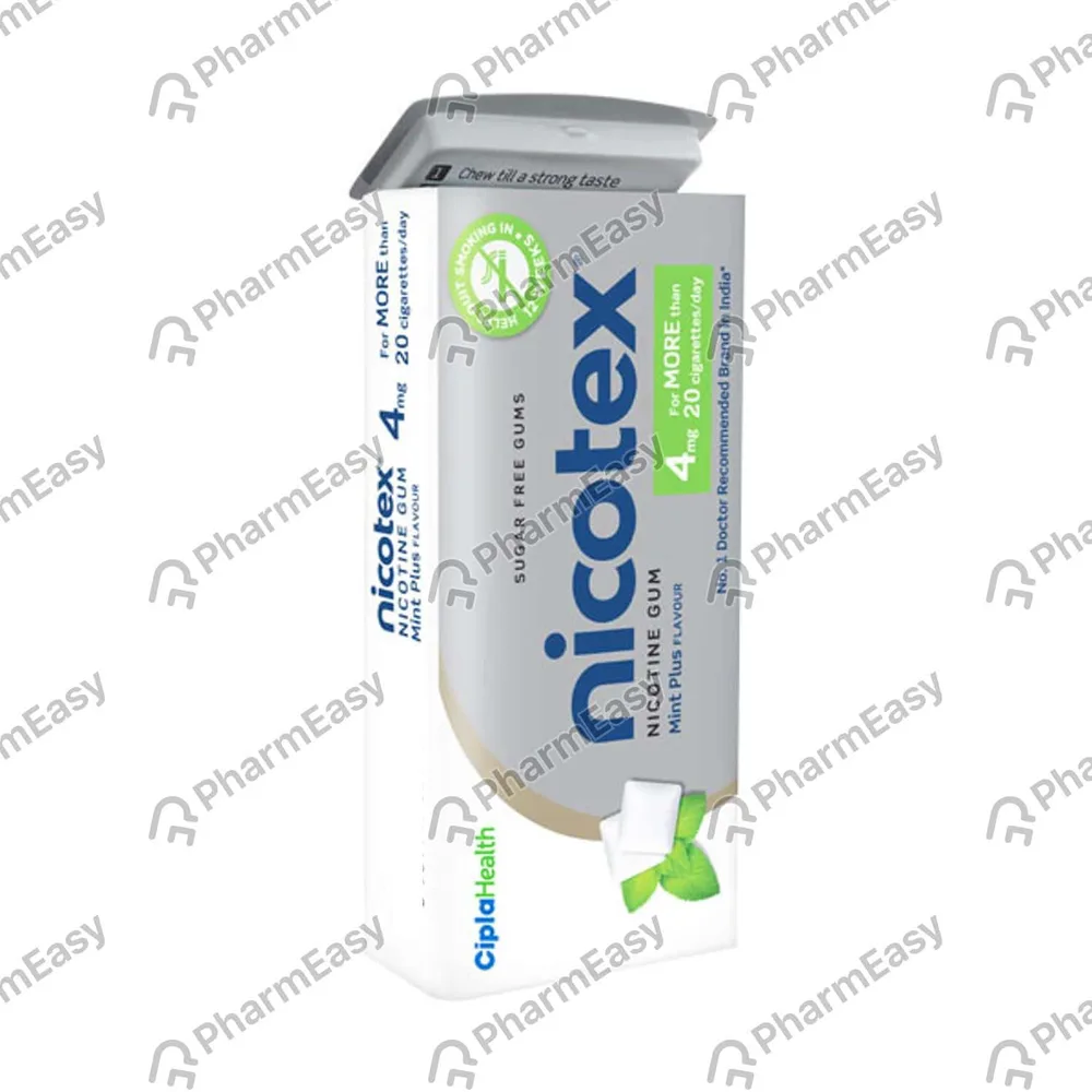 Nicotex 4mg Mint Plus Flavour Sugar Free Tin Of 29 Chewing Gums