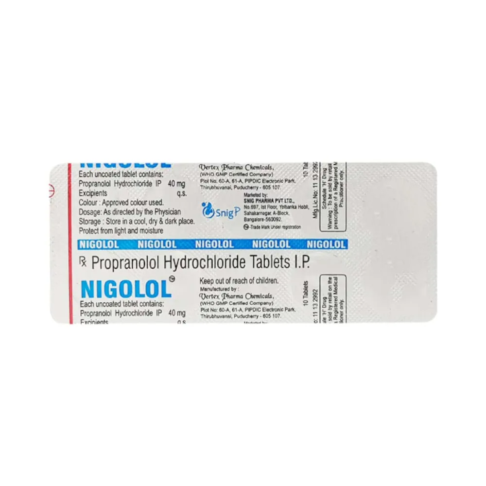Nigolol 40mg Strip Of 10 Tablets