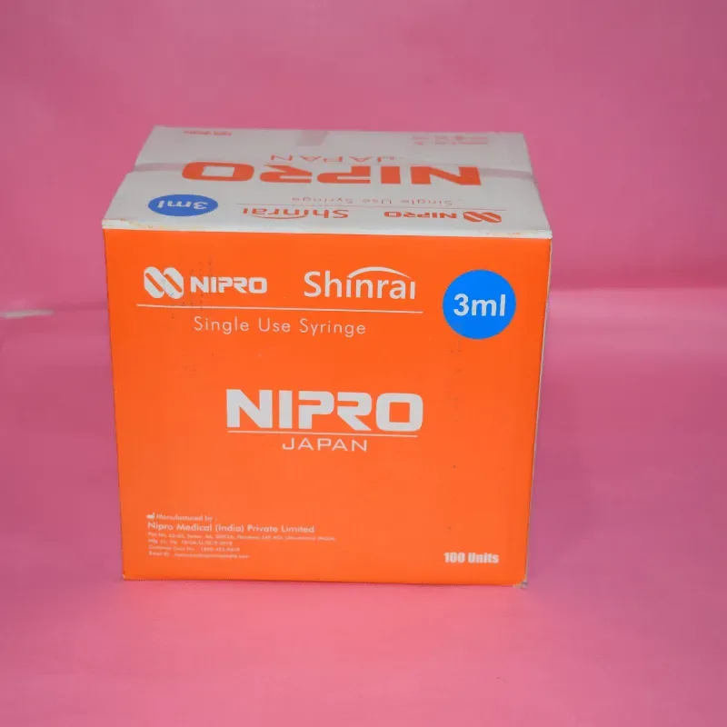 Nipro Shinrai Syringe With Needle  3ml - 100 Units Pack