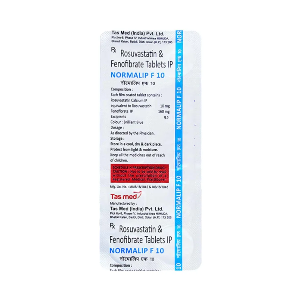 Normalip F 10/160 Mg Strip Of 10 Tablets