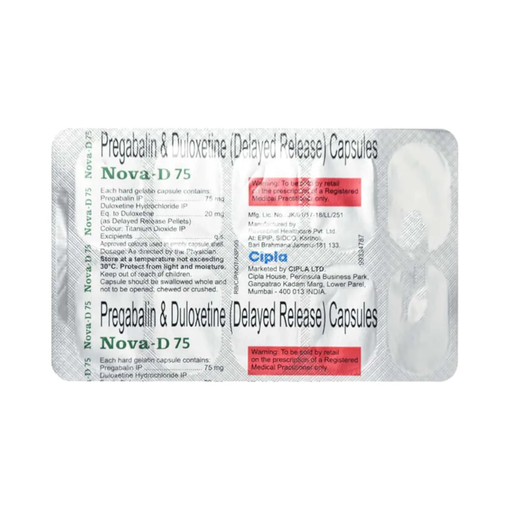 Nova D 75mg Strip Of 10 Capsules