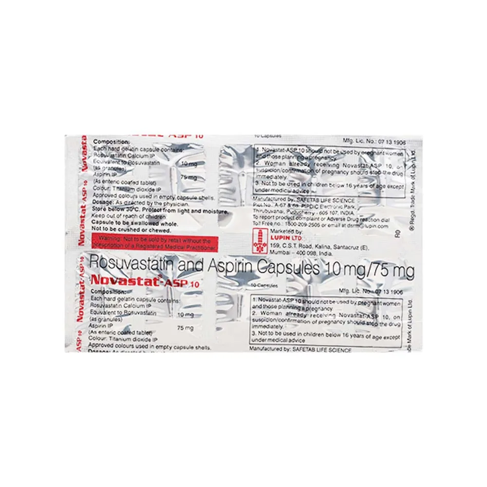 Novastat Asp 10mg Strip Of 10 Capsules