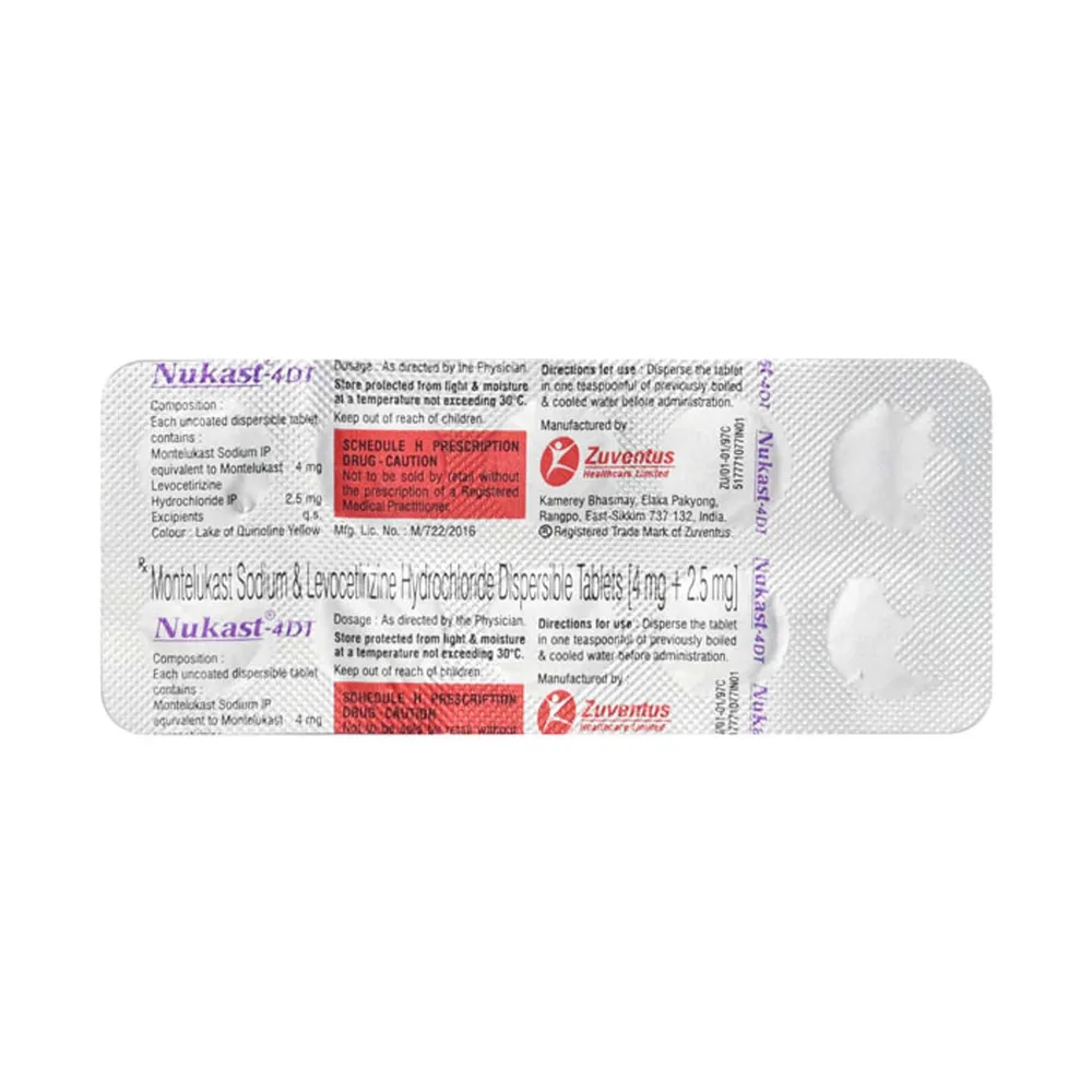 Nukast 4mg Dt Strip Of 10 Tablets