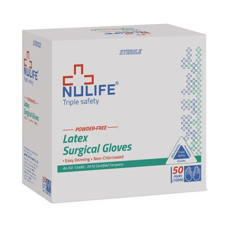Nulife Triple Safety Latex Surgical Gloves (Powder-free, Sterile) - 1 pair
