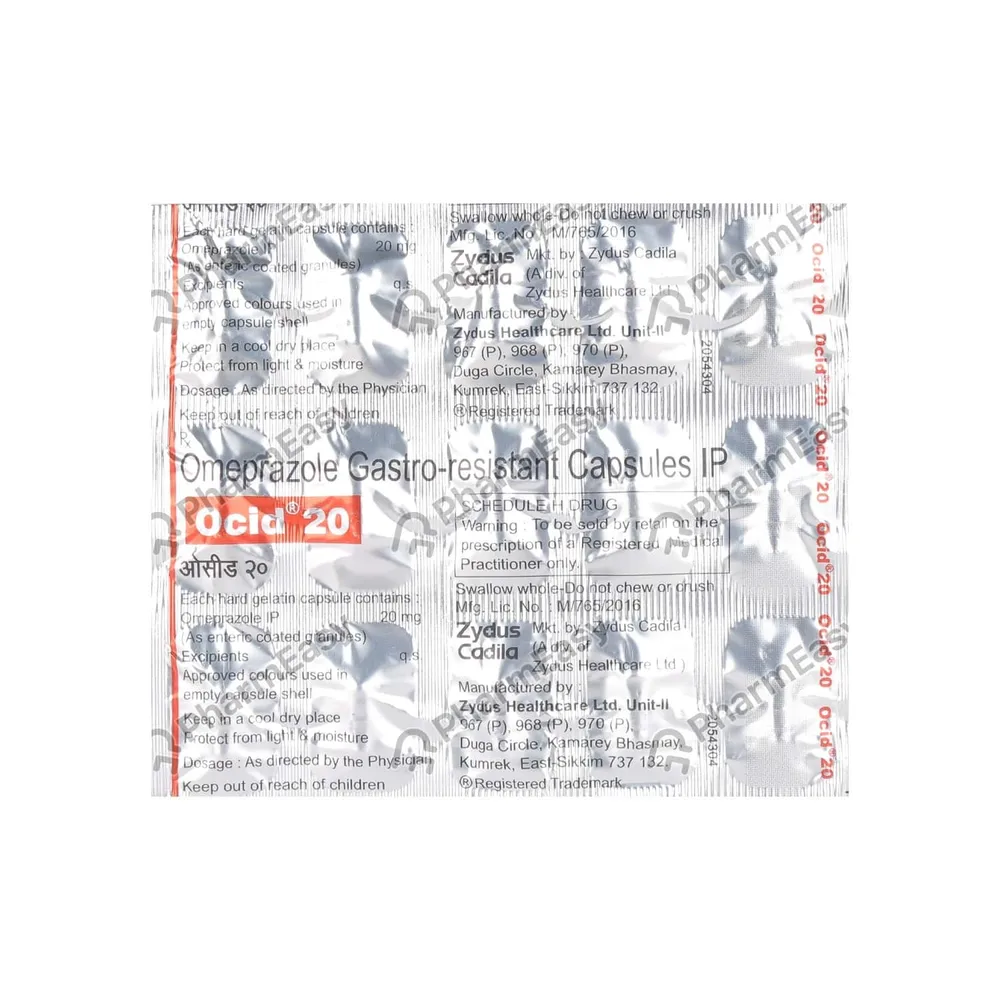 Ocid 20mg Strip Of 15 Capsules