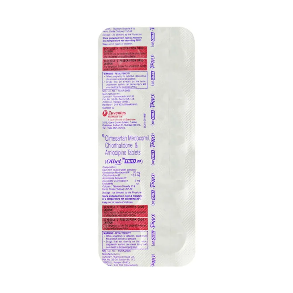 Olbet Trio 20mg Strip Of 10 Tablets