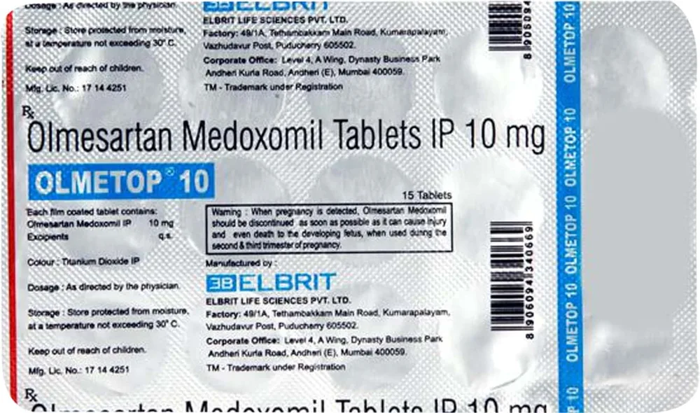 Olmetop 10mg Strip Of 15 Tablets