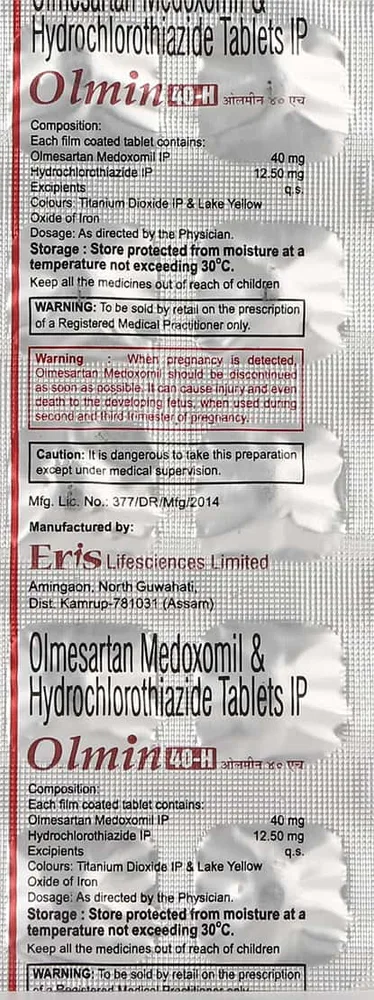 Olmin H 40mg Strip Of 10 Tablets