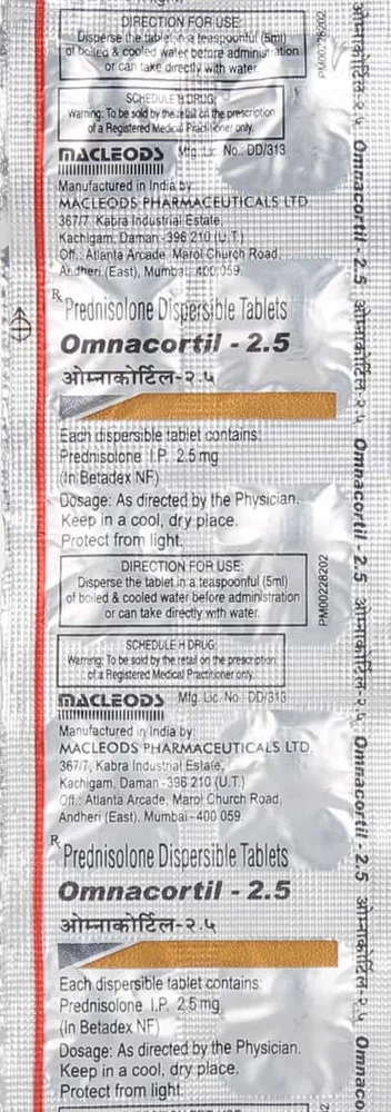 Omnacortil 2.5mg Strip Of 10 Tablets