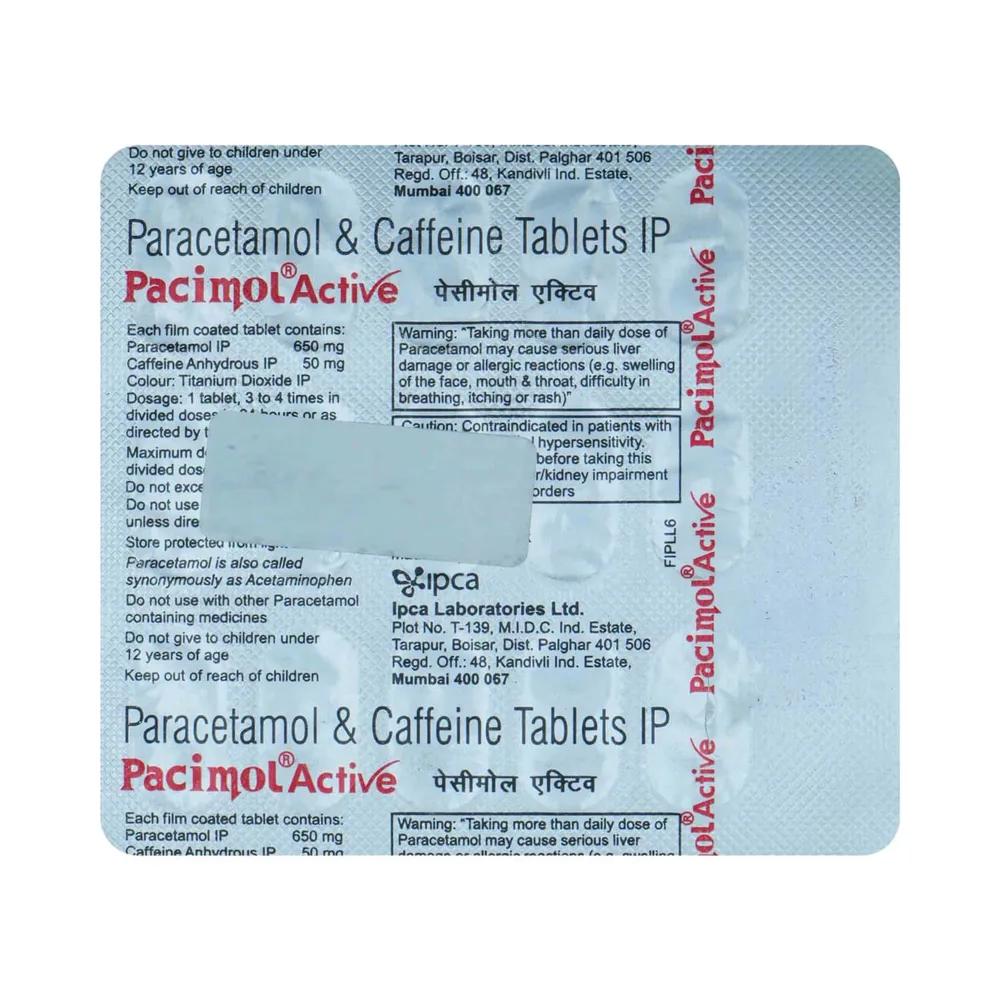 Pacimol Active Strip Of 15 Tablets