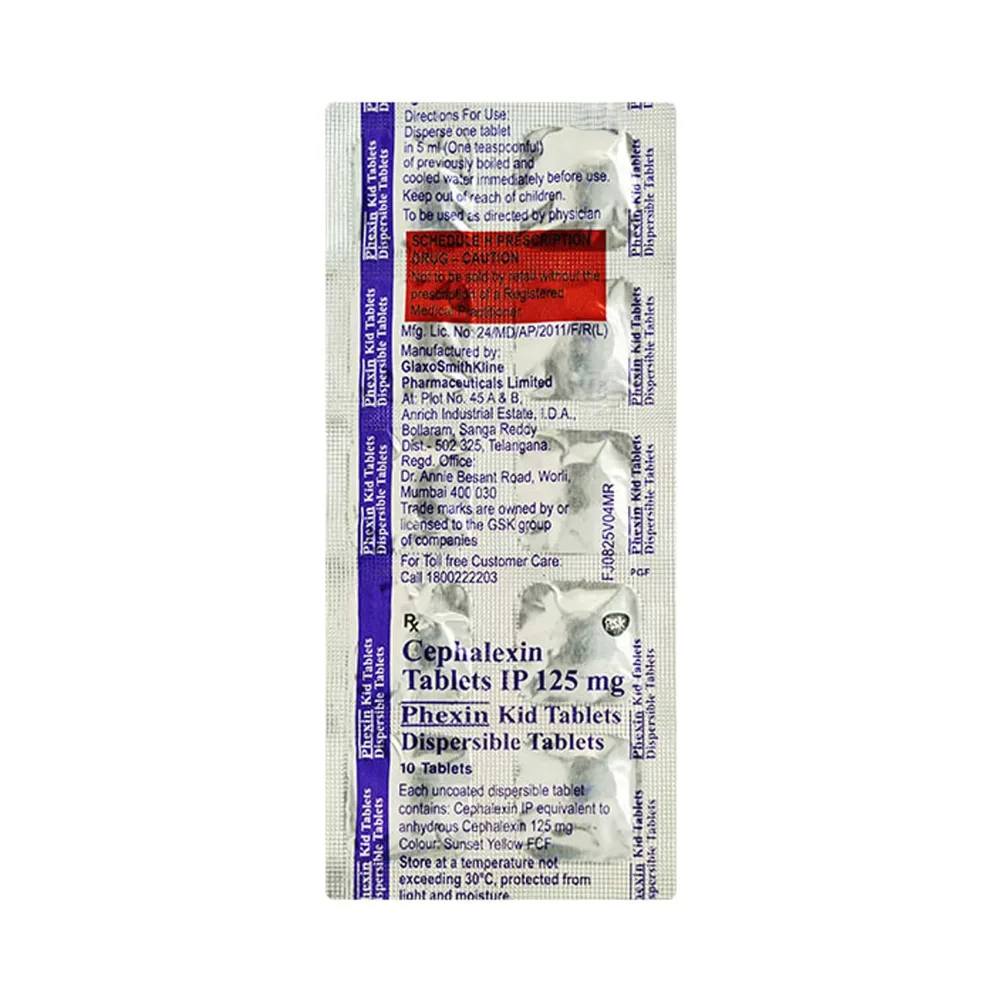 Phexin 125mg Kid Strip Of 10 Tablets