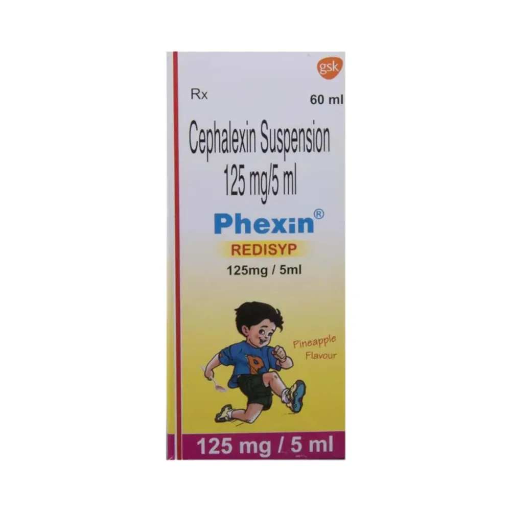Phexin 125mg Pineapple Flavour Redisyp Bottle Of 60ml Suspension