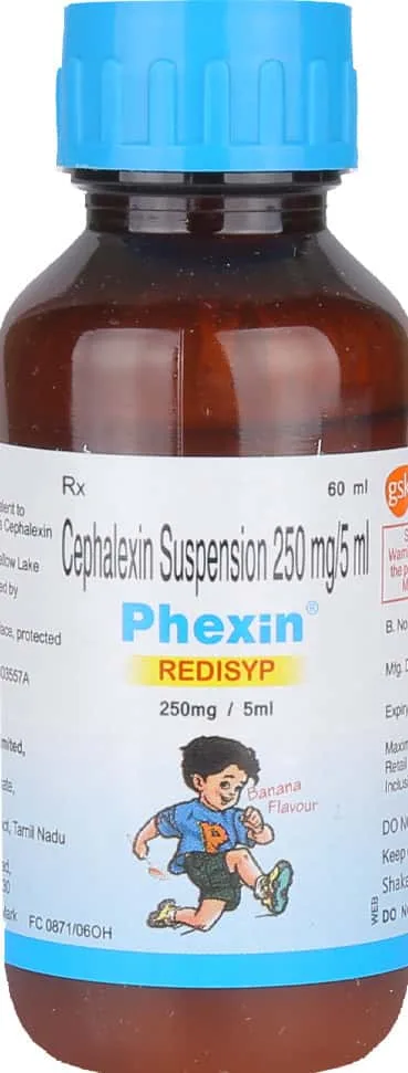 Phexin 250mg Redisyp Banana Flavour Bottle Of 60ml Syrup