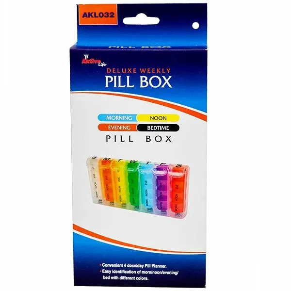 Aktive Life Deluxe Weekly Morning Noon Evening Bedtime Pill Box AKL032