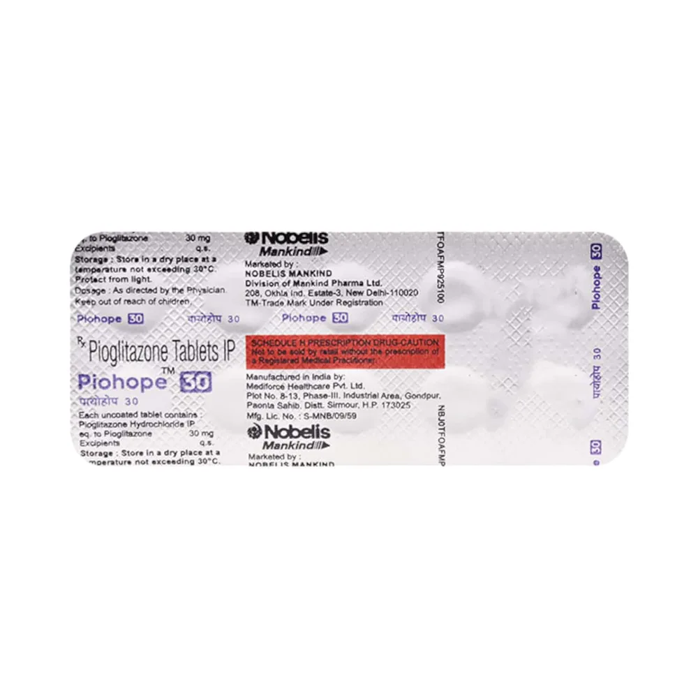Piohope 30mg Strip Of 10 Tablets