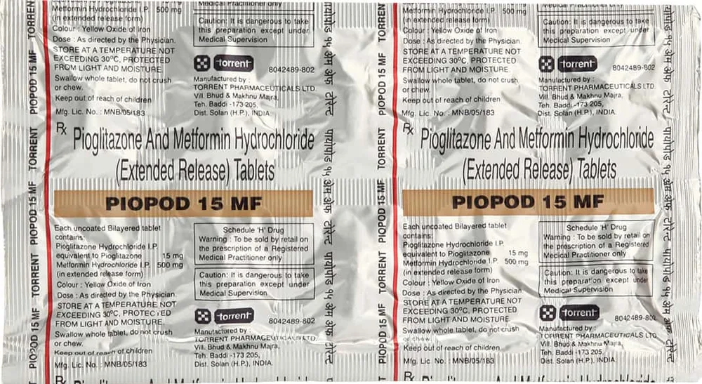 Piopod Mf 15mg Strip Of 10 Tablets