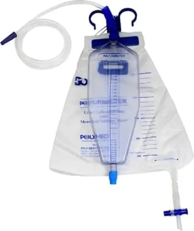 Polymed Polyurimeter Urine Collection Bag with Measured Volume Meter: 250ml