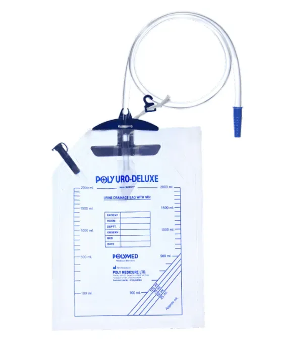 Polymed Polyuro-Deluxe Urine Collection Bag with Top Outlet & Non-Return Valve