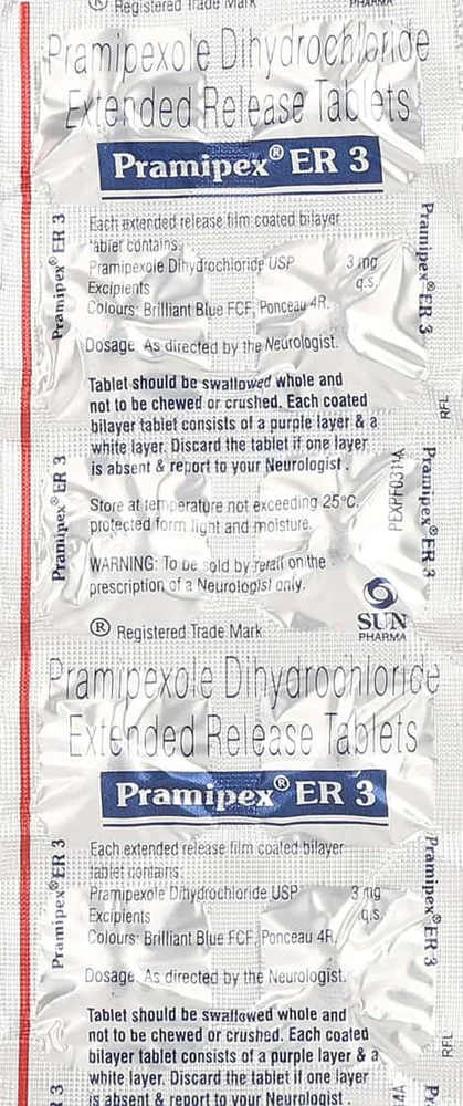 Pramipex Er 3mg Strip Of 10 Tablets