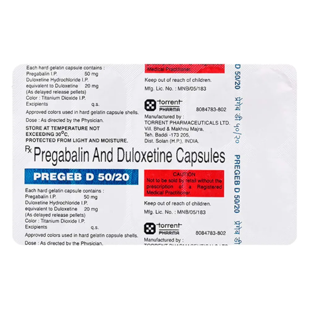Pregeb D 50/20mg Strip Of 10 Capsules