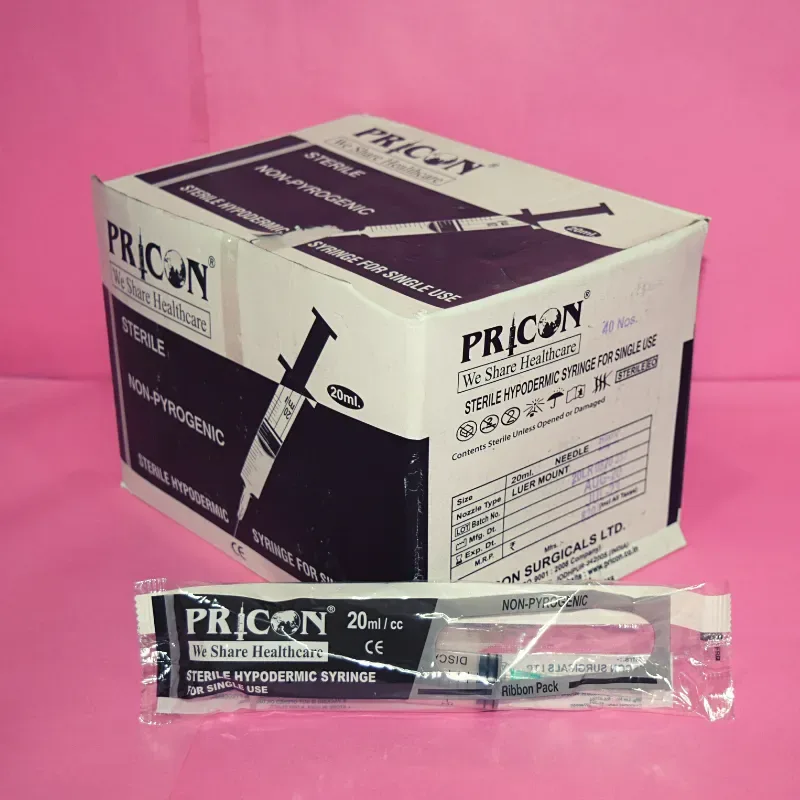 Pricon 20ml Syringe With Needle - 40 Units Pack