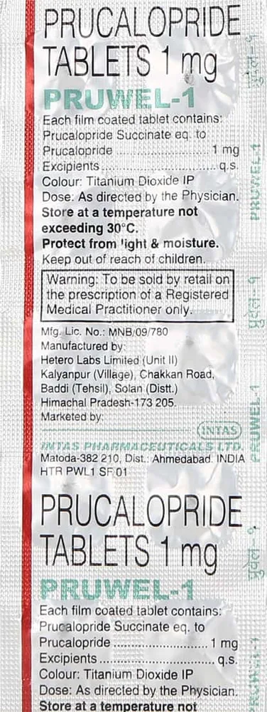 Pruwel 1mg Strip Of 10 Tablets