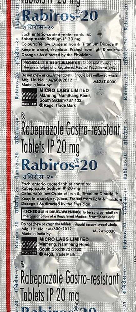 Rabiros 20mg Strip Of 10 Tablets