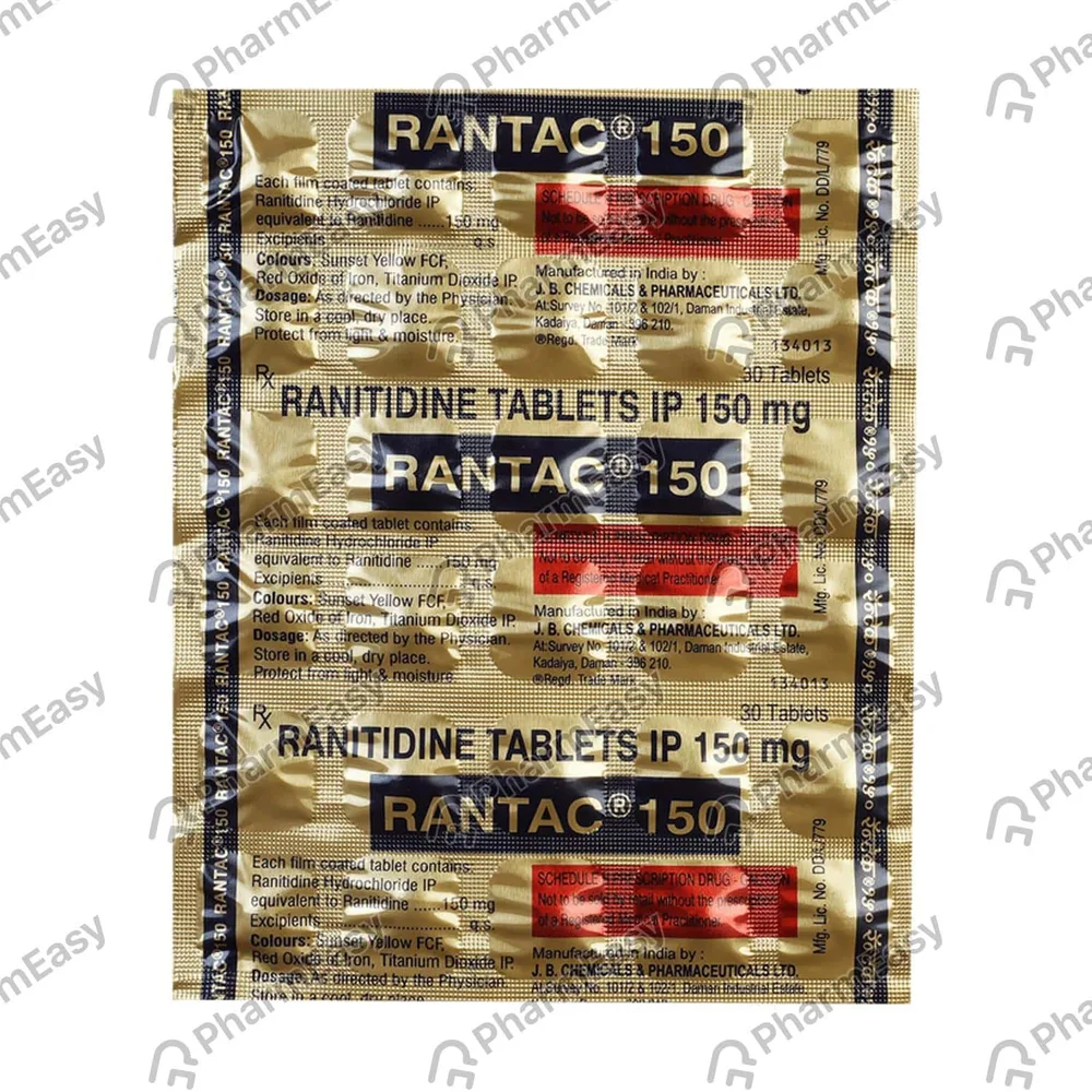 Rantac 150mg Strip Of 20 Tablets
