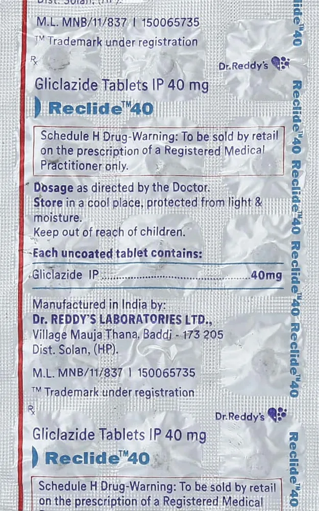 Reclide 40mg Strip Of 15 Tablets