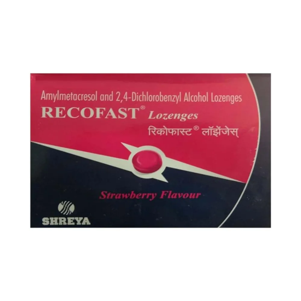 Recofast Strawberry Flavour Strip Of 4 Lozenges