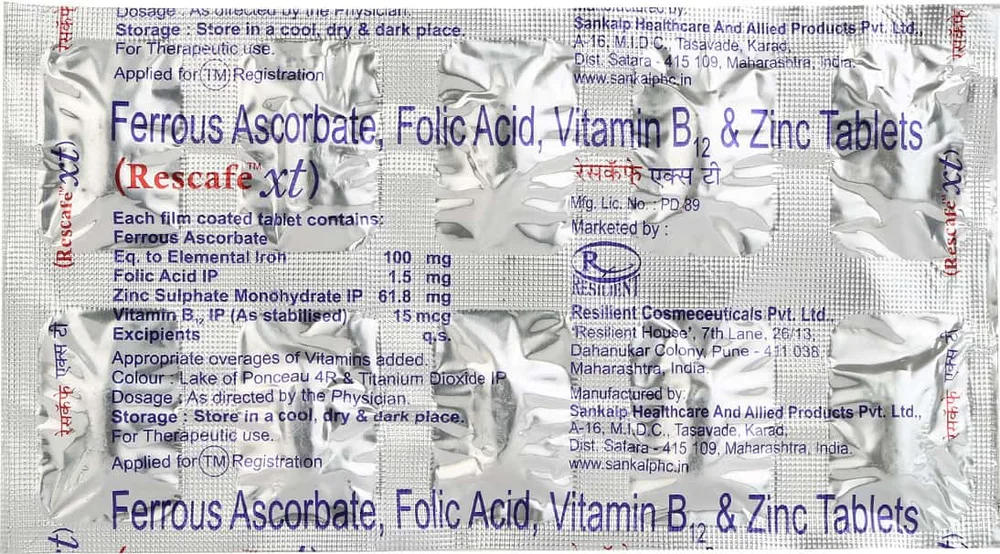 Rescafe Xt Strip Of 10 Tablets