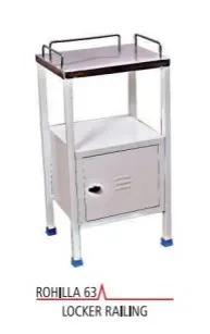 Bedside Locker box type S.S. Top With Railing 16â€X13â€X30â€