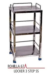 Bedside Table/Locker With Railing, 3 step ALL S.S 16â€X13â€X30â€
