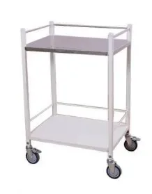 Instrument Trolley 24â€X18â€S.S. Top With Railing (304 SS)