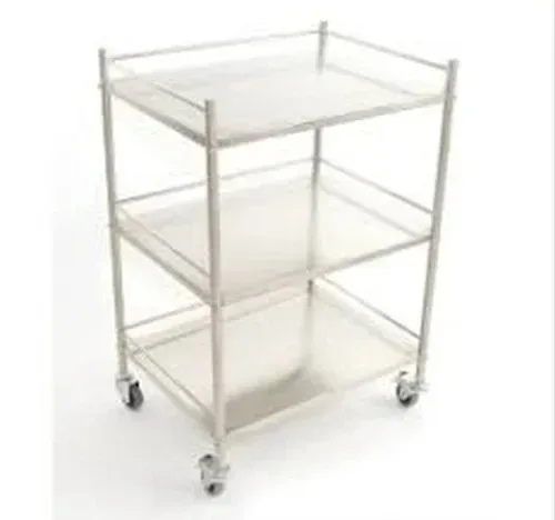 Instrument Trolley 36â€X24â€S.S. Top With Railing (304 SS)