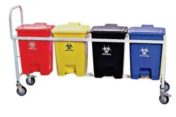 Bio waste Trolley with 4 BINS MS