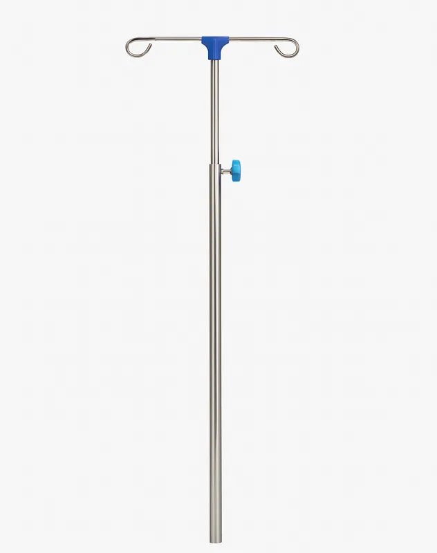 Bed Side ROD / IV ROD Stainless Steel Telescopic 2 Hooks