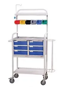 Crash Cart Metal Stainless Steel Top