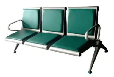 Visitor chair 3 seater  powder coated cushion