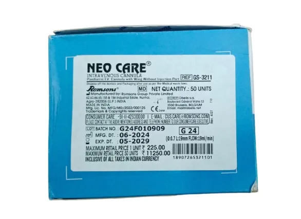Romsons Neo Care Pediatric Intravenous Cannula ( GS-3211 )