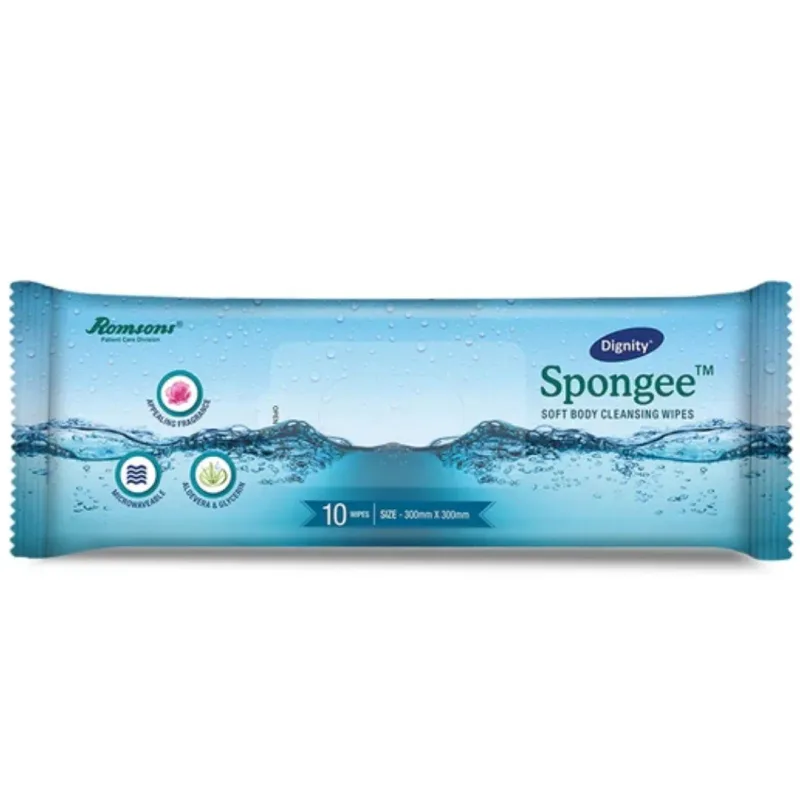 Romsons Dignity Sponge Adult Body Wipes 10 Wipes