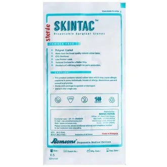 Romsons Latex Skintac Disposable Surgical Gloves, Powder Free