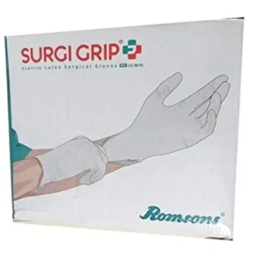 Romsons Surgi Grip Plus Sterile Latex Powdered Surgical Gloves | Size: 7.5