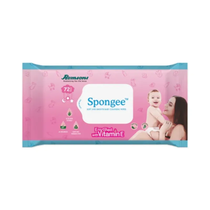 Romsons Sponge Baby Wipes 72 Piece