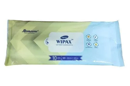 Romsons Dignity Wipax Adult Body Cleansing Bed Bath - 10 Wipes