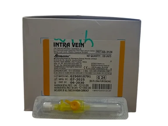 Romsons Intra Vein I.V. Cannula With Injection Port