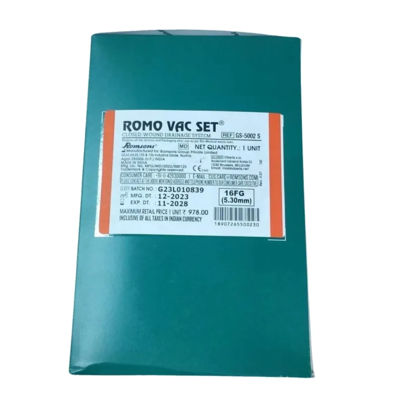Romsons Romo Vac Drain Set - 16FG (Wound Closure Suction Set)